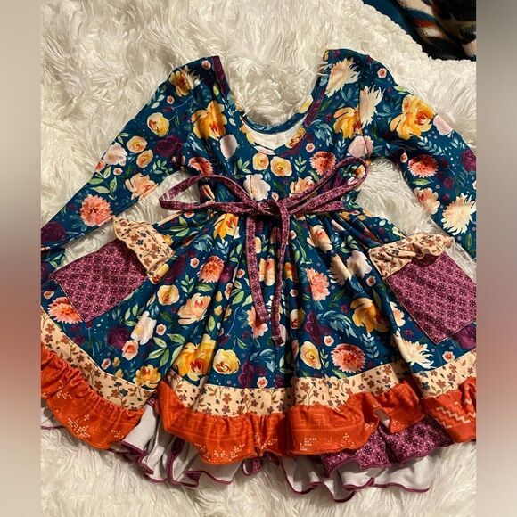 Cheeky Plum 18-24M Floral Twirl Dress, Long Sleeve - Picture 4 of 7